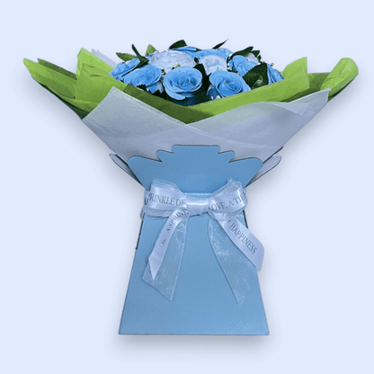 Love & Tiers Ltd Sweet Beginnings Baby Clothes & Roses Bouquet Blue, Bouquet, Boys, Christening, Gender Reveal, New Parents, Shower 