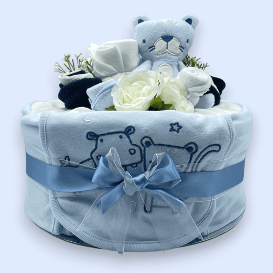 Tender Blooms Nappy Cake: in Blue