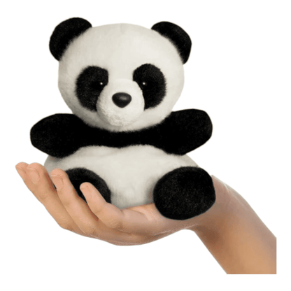 Palm Pals Bamboo Panda Soft Toy in palm of hand