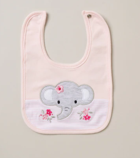 Adorable Bib with Elephant Print Design