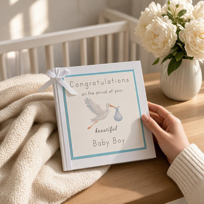 Stork Greetings Card – Baby Boy