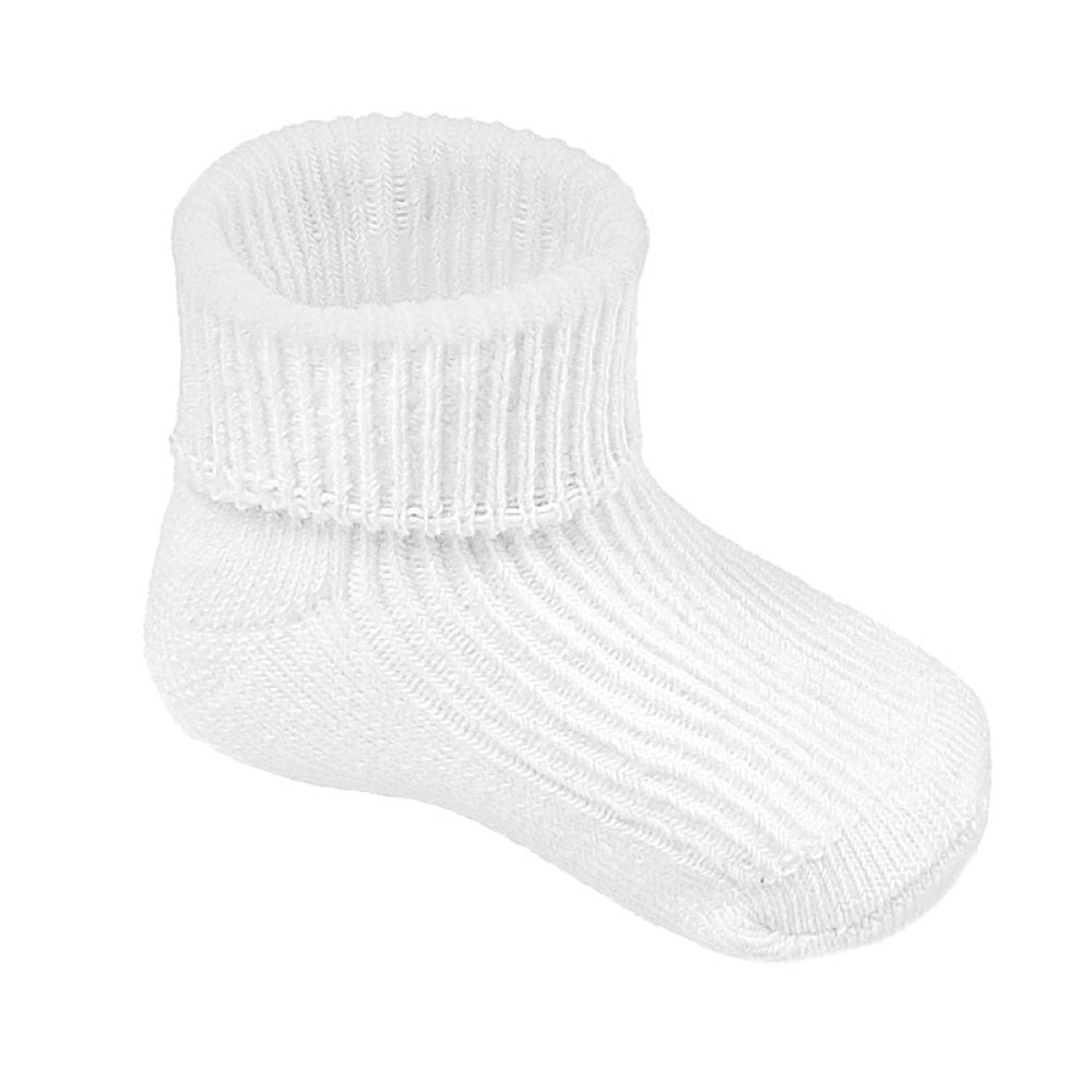 White Turnover Socks (0-3m)