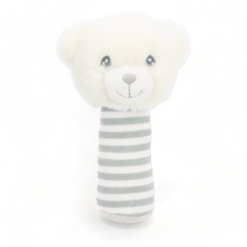 Keeleco Baby White Bear Stick Rattle by Keel Toys