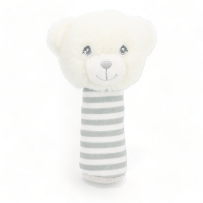 Keeleco Baby White Bear Stick Rattle by Keel Toys