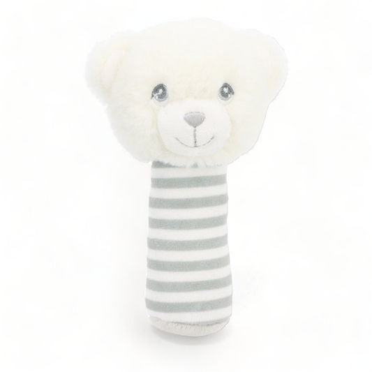 Keeleco Baby White Bear Stick Rattle by Keel Toys