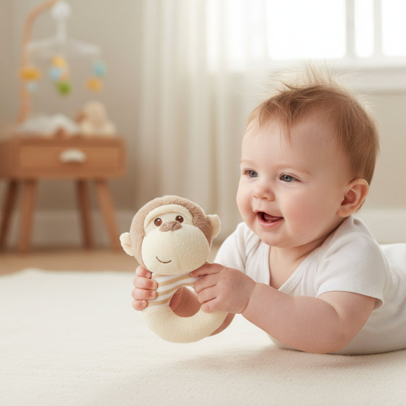 Keeleco Baby Marcel Monkey Ring Rattle by Keel Toys