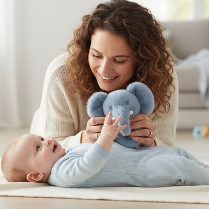 Keeleco Baby Ezra Elephant Ring Rattle by Keel Toys