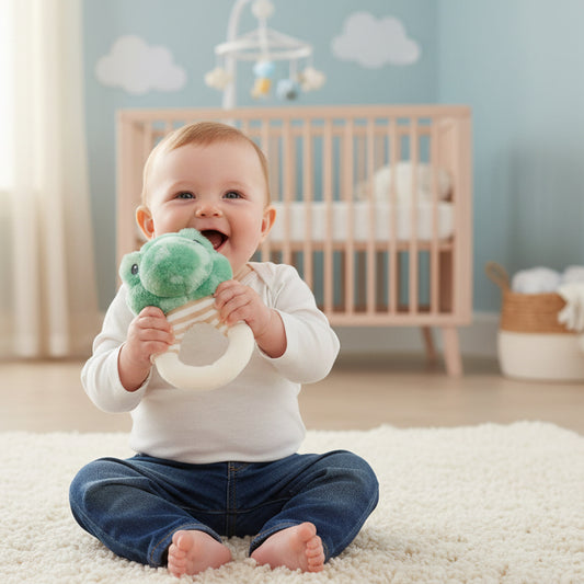 Keeleco Baby Terry Turtle Ring Rattle by Keel Toys