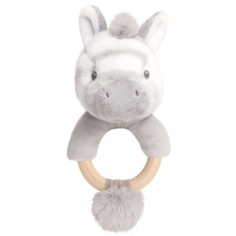 Cuddle Zebra Ring Rattle (14cm) Keeleco Baby