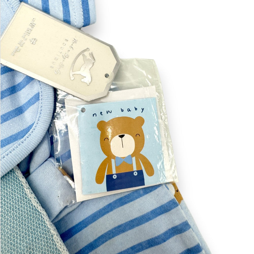 New baby gift card included with the Bear Hug 10-Piece Baby Clothing Gift Set