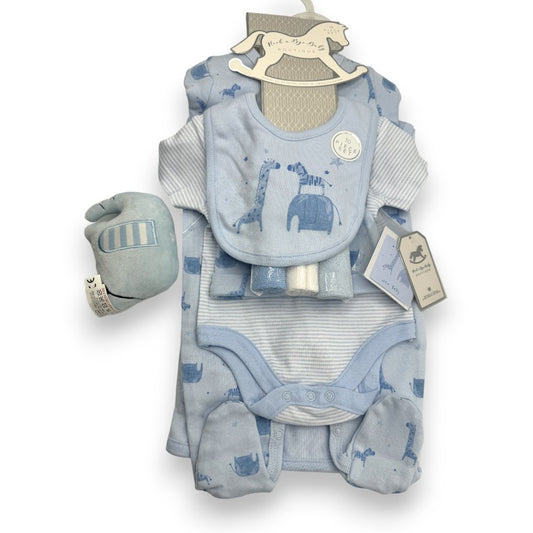Safari Adventure: 10-Piece Baby Blue Layette Gift Set