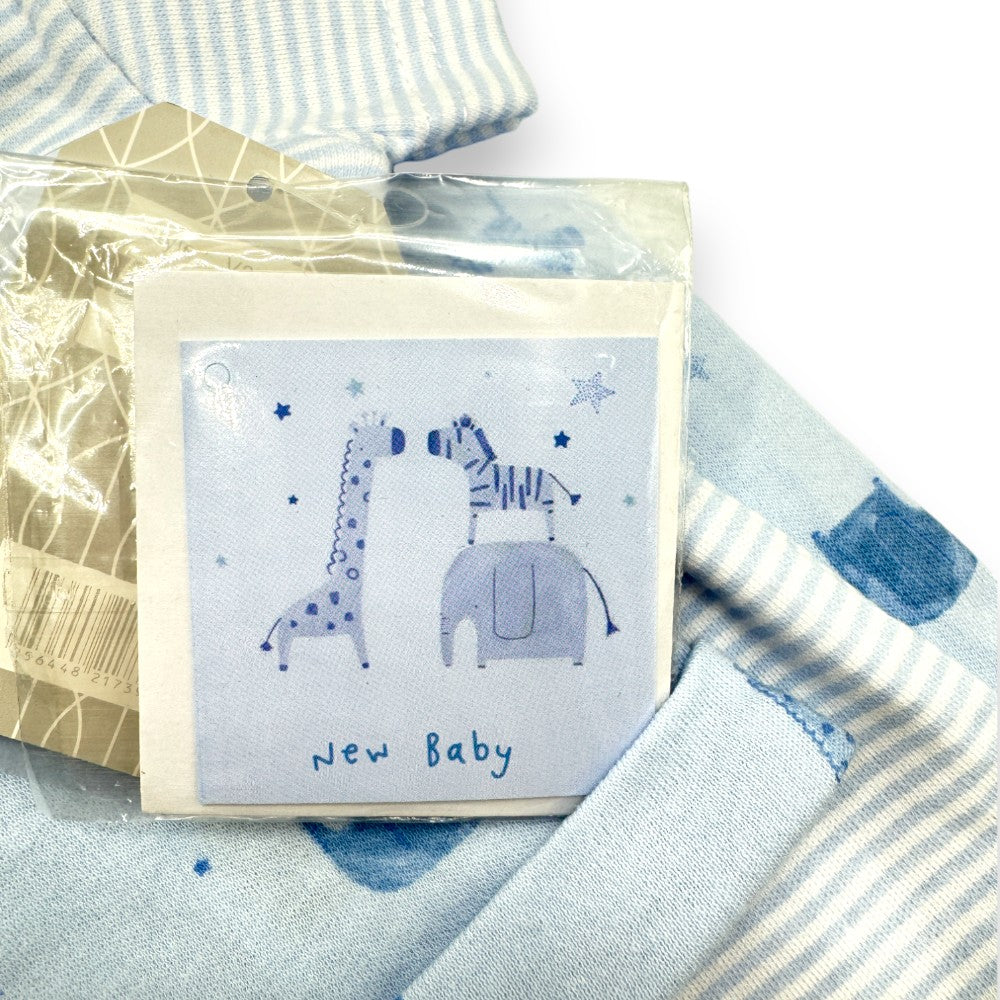 Safari Adventure: 10-Piece Baby Blue Layette Gift Set