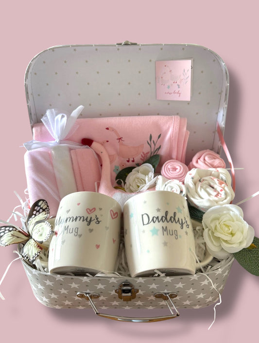 Welcome to the World Baby Girl Hamper – With Love for Baby, Mummy & Daddy