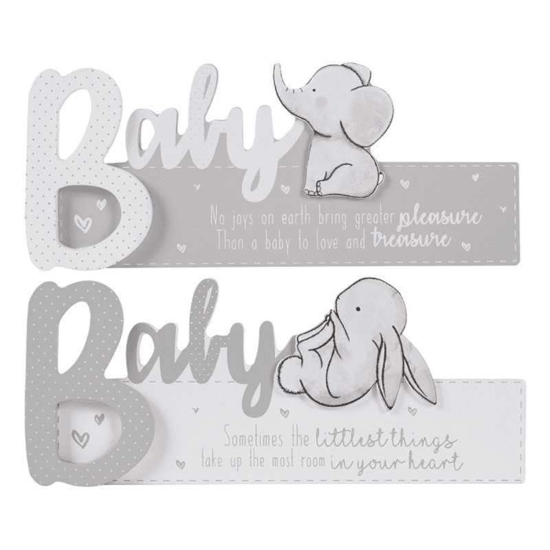 Nursery decoration – Wooden baby sign - Elephant or Bunny