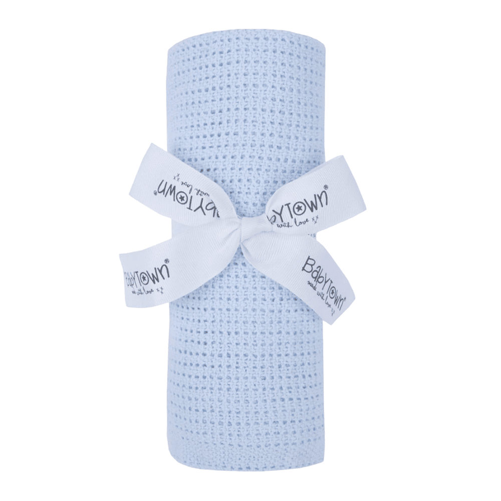 Blue cellular cotton baby blanket for newborn baby