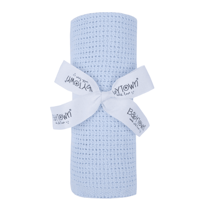Blue cellular cotton baby blanket for newborn baby