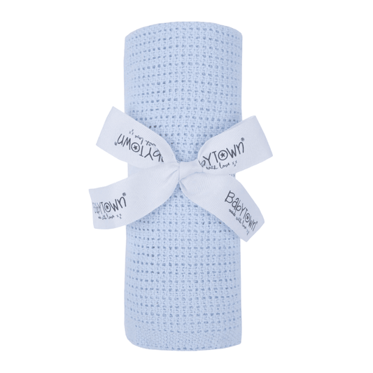 Blue cellular cotton baby blanket for newborn baby