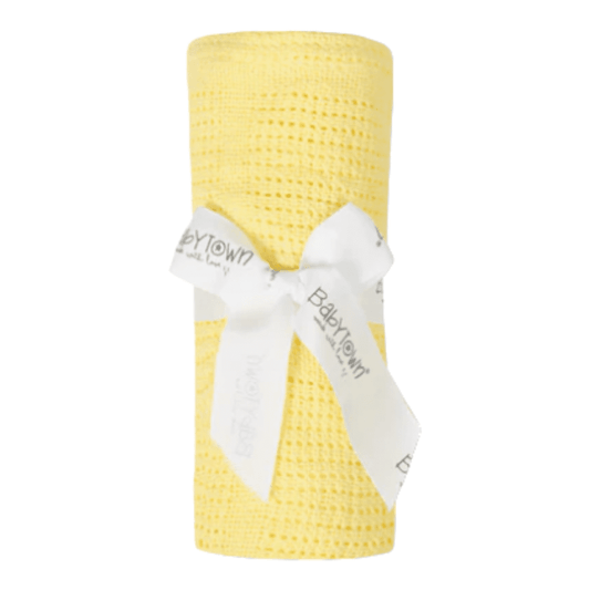 Lemon cellular cotton baby blanket for newborn baby