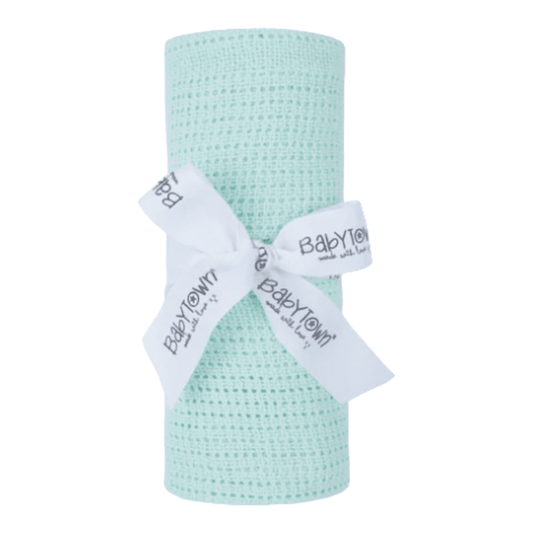 Mint cellular cotton baby blanket for newborn baby