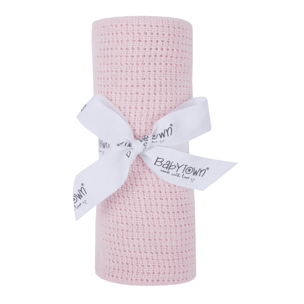 Pink cellular cotton baby blanket for newborn baby