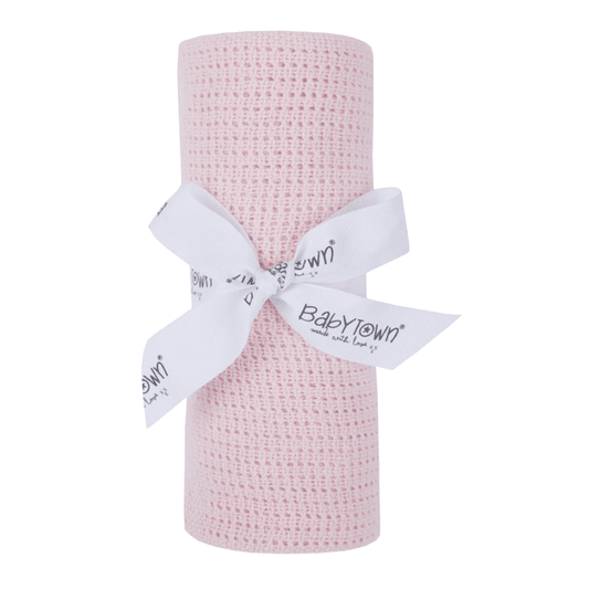 Pink cellular cotton baby blanket for newborn baby